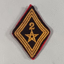 INSIGNES TISSU LOSANGE MODELE 1945 DU 2 ème REGIMENT DE SPAHIS MAROCAINS